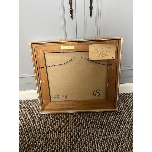 EMISELA HART LARGE VTG MCM EXPRESSIONIST MODERNIST OIL PAINTING 1969 WASHINGTON - Picture 6 of 9